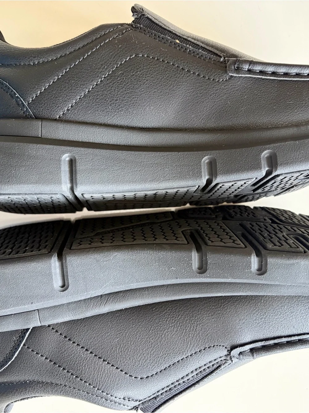 Men’s Faux Black Leather Business Casual Slip On Shoes - NIB 11.5W